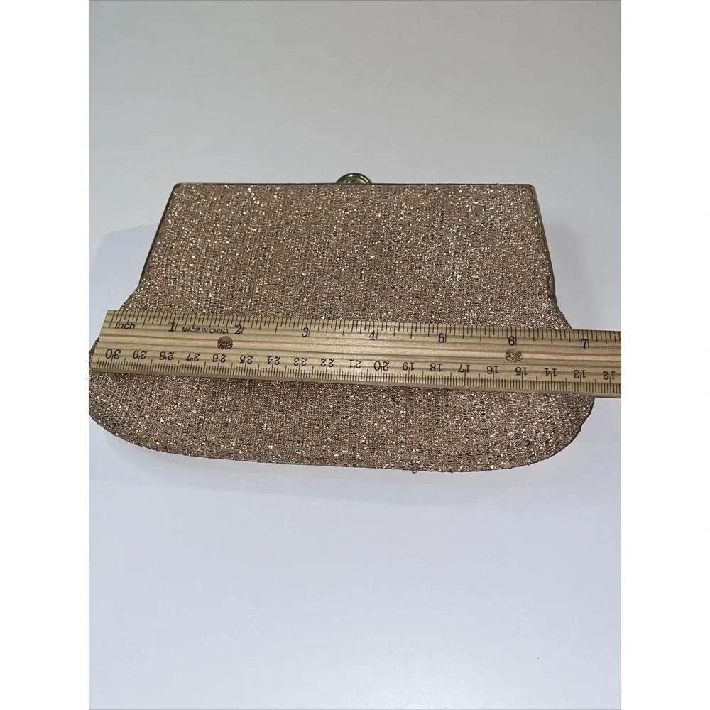 Vintage Sparkly Gold Handbag Purse Clutch 6